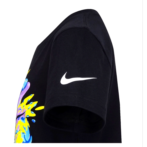BOYS GIRLS NIKE FUTURA SLASH BLACK TEE - Picture 3 of 4